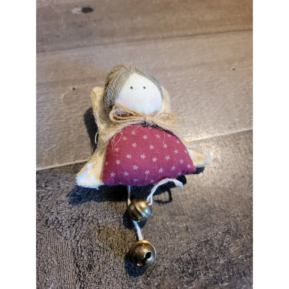 Angel‎ girl felt bell bow ornament xmas figure